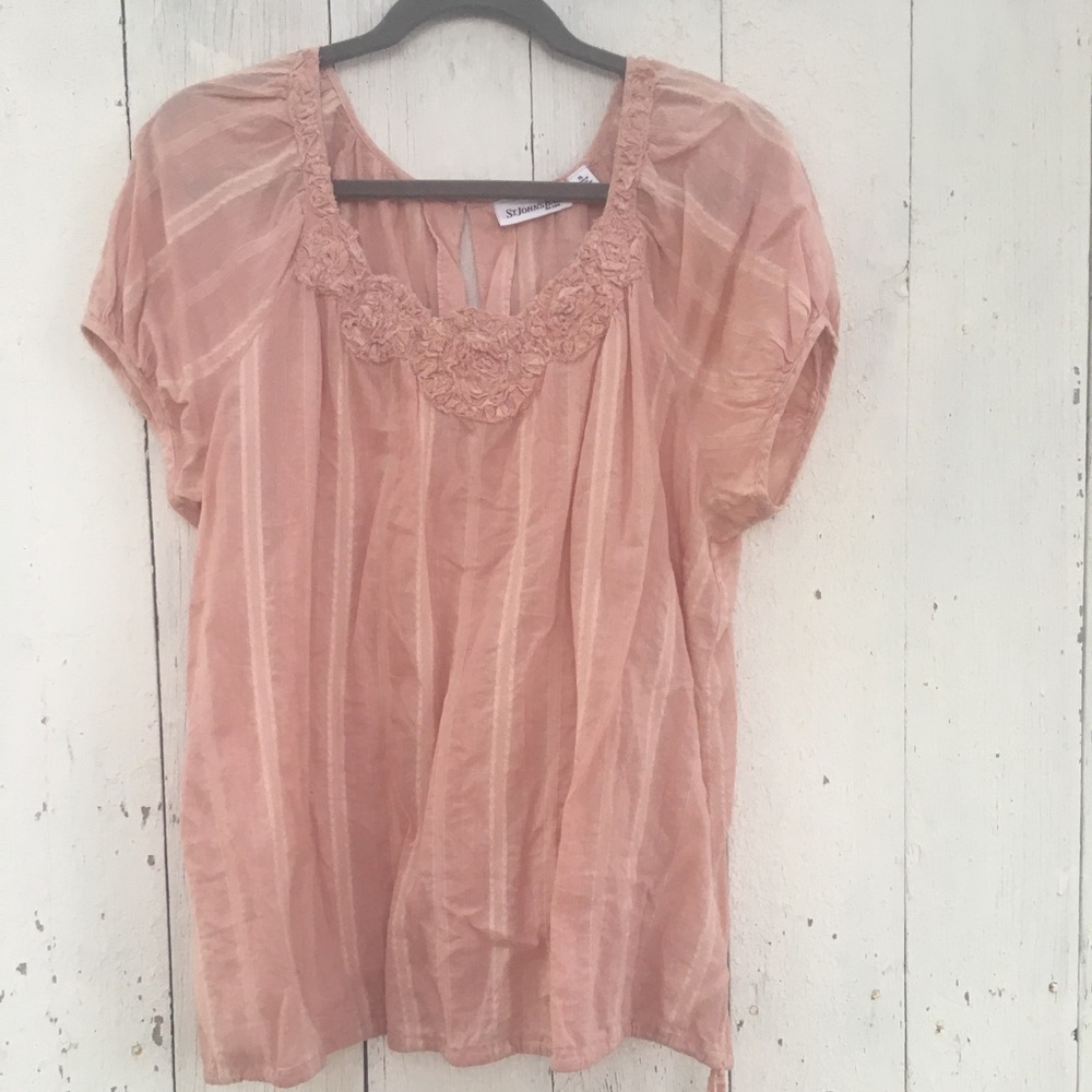 St. John’s Bay dusty pink top. Xl. Romantic/boho